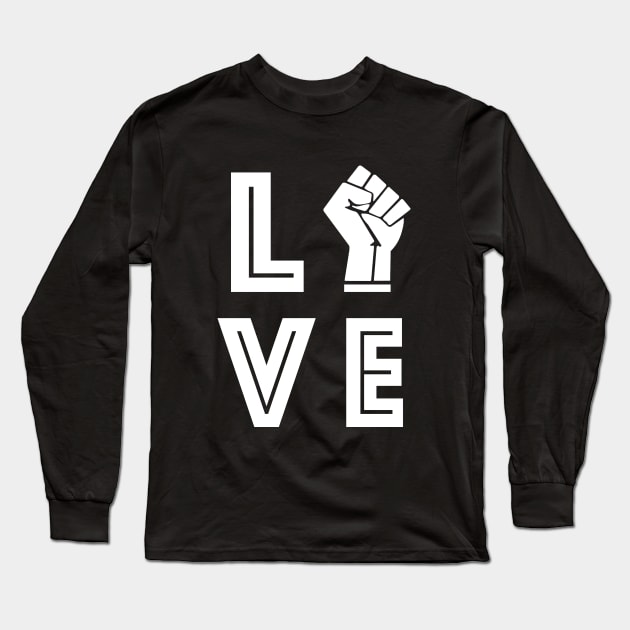 love black power fist, black lives matter Long Sleeve T-Shirt by Shanti-Ru Design